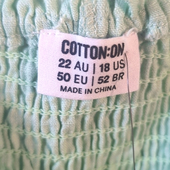 Cotton on Curve Mint green off the shoulder dress Size 18 New with tags - Picture 3 of 16